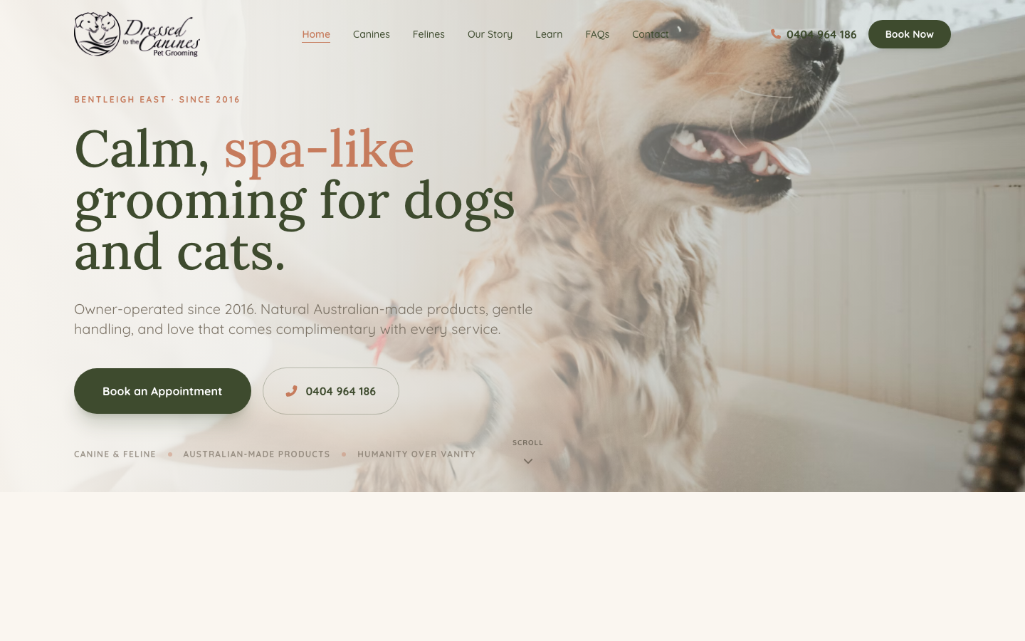 Dressed to the Canines website