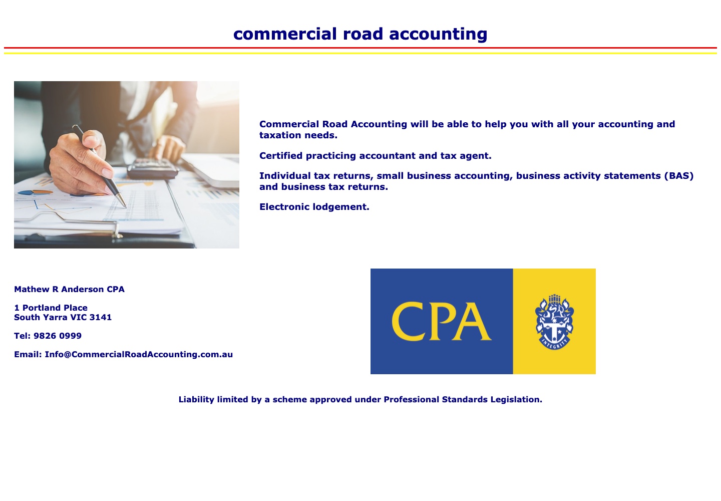 Commercial Road Accounting original website