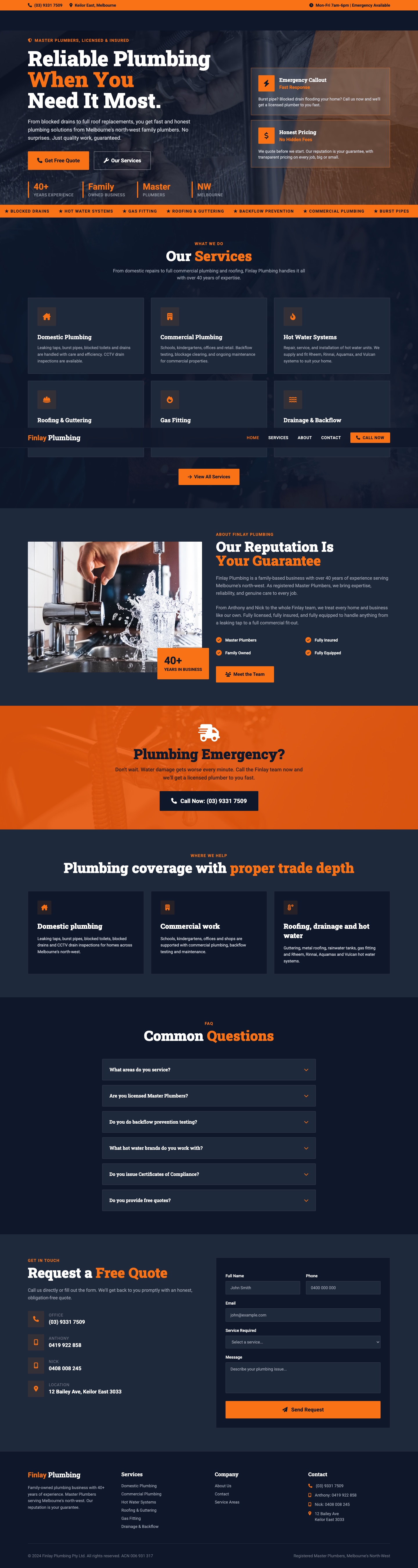 Finlay Plumbing SiteSimple version