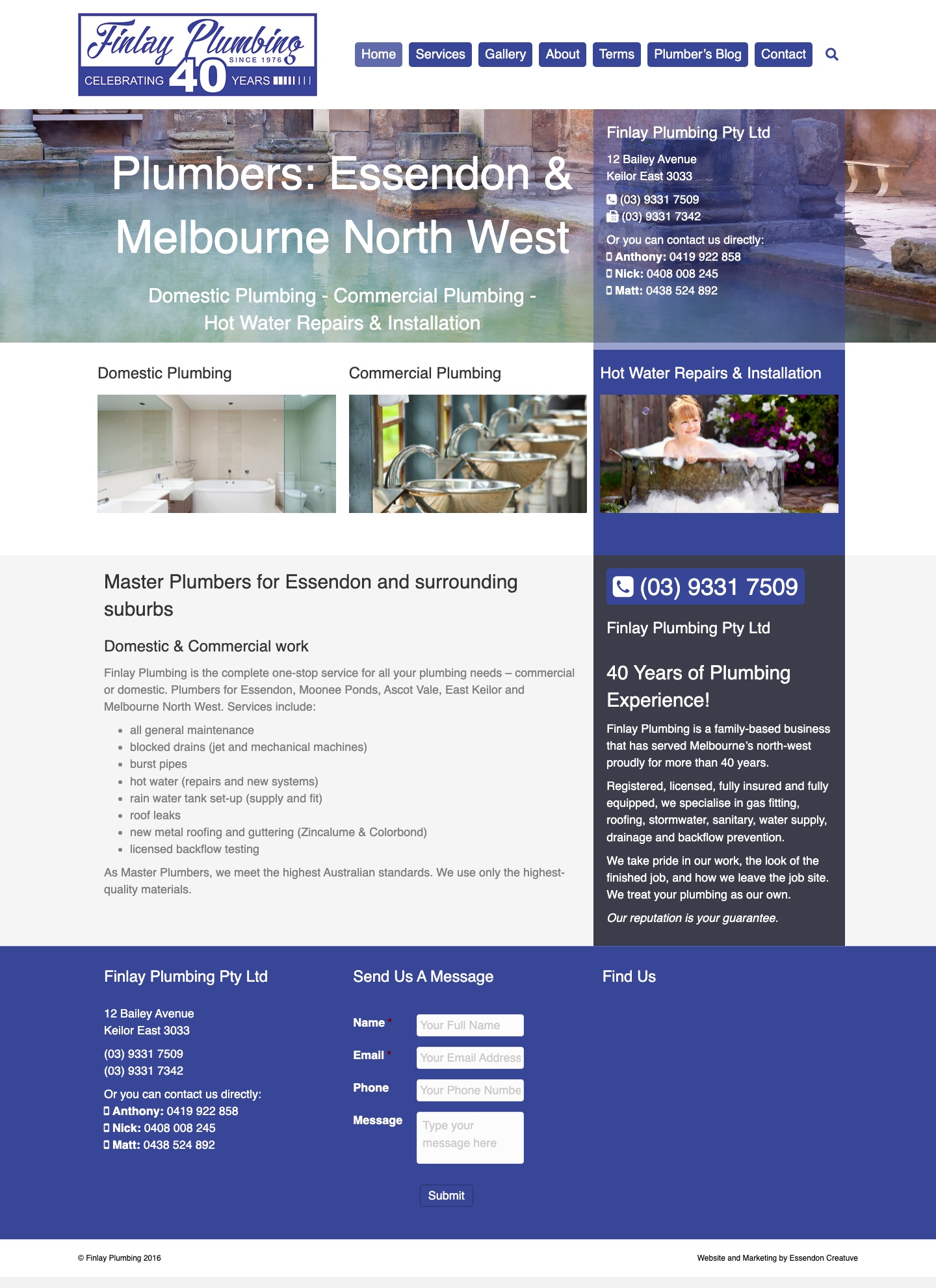 Finlay Plumbing original website