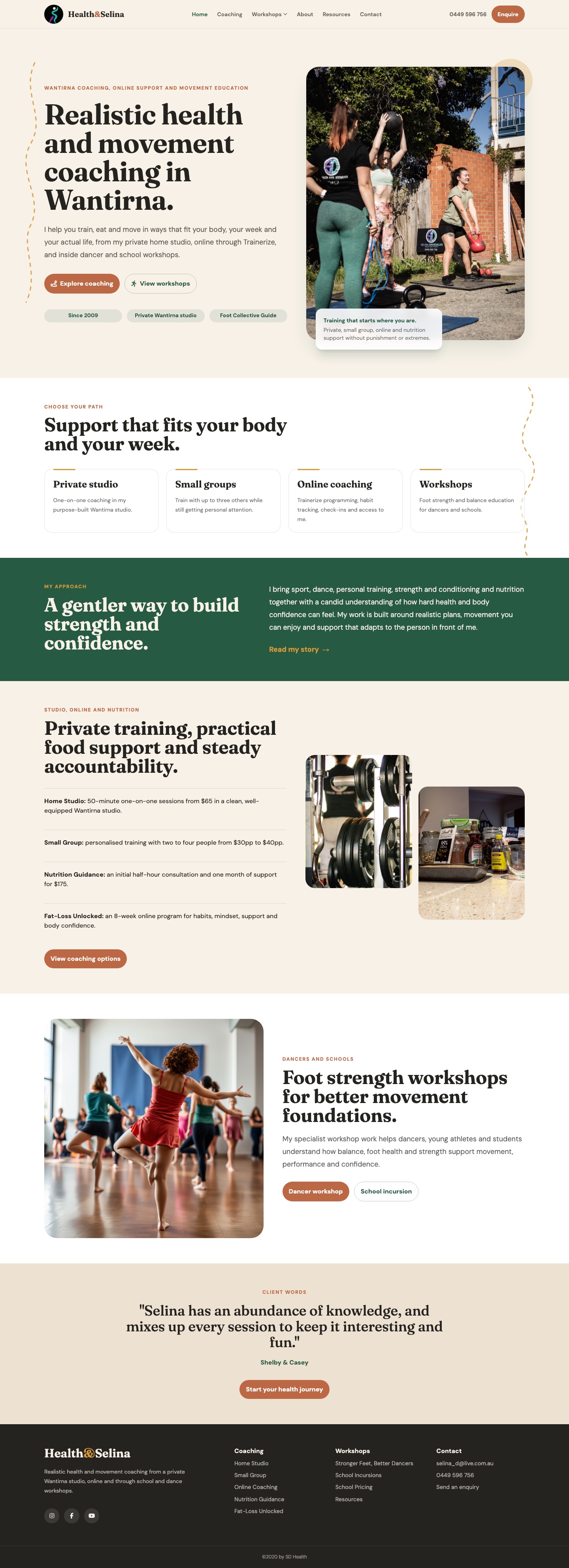 Health and Selina SiteSimple version